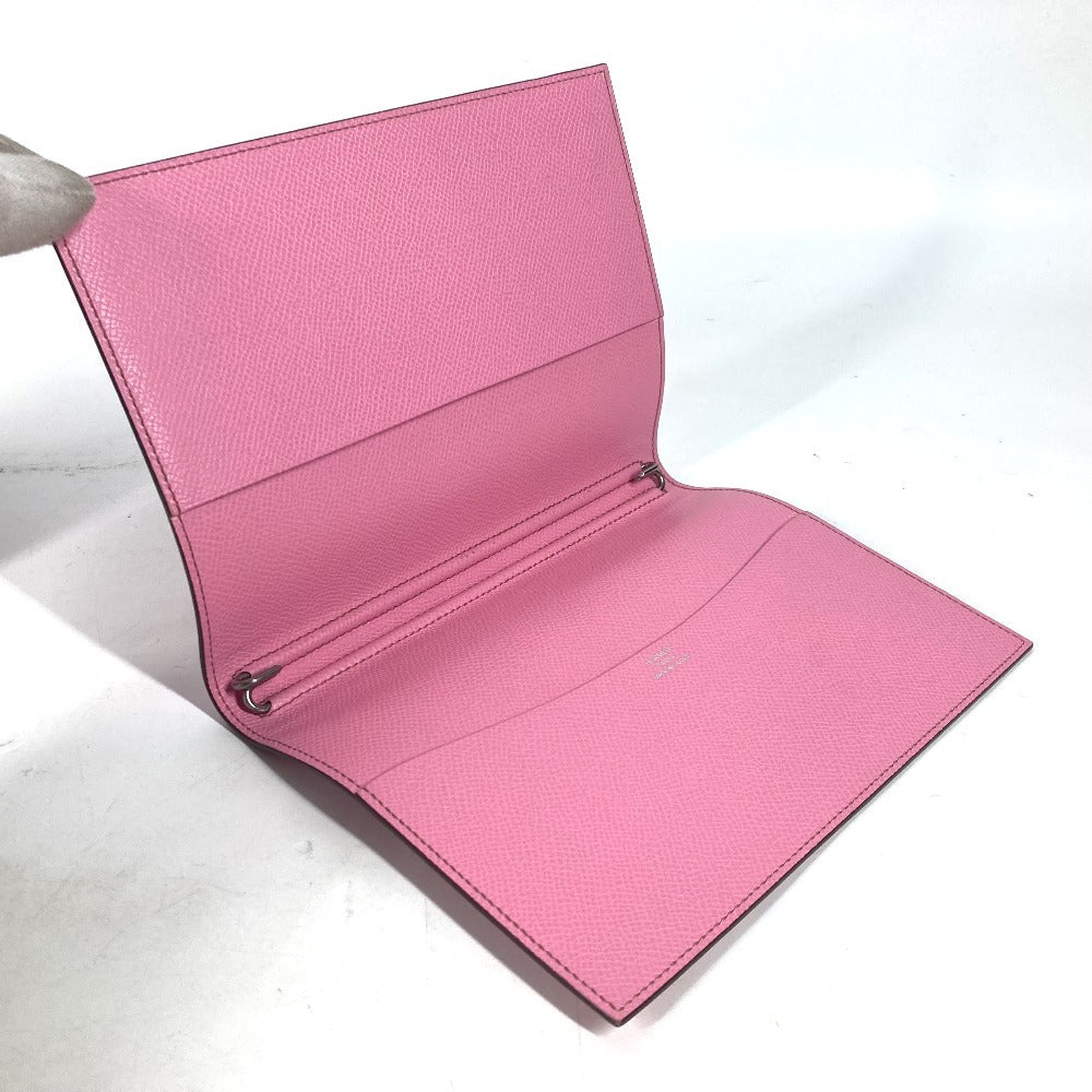 HERMES Notebook cover Epsom pink Agenda Globetrotter Women Used Authentic