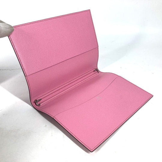 HERMES Notebook cover Epsom pink Agenda Globetrotter Women Used Authentic