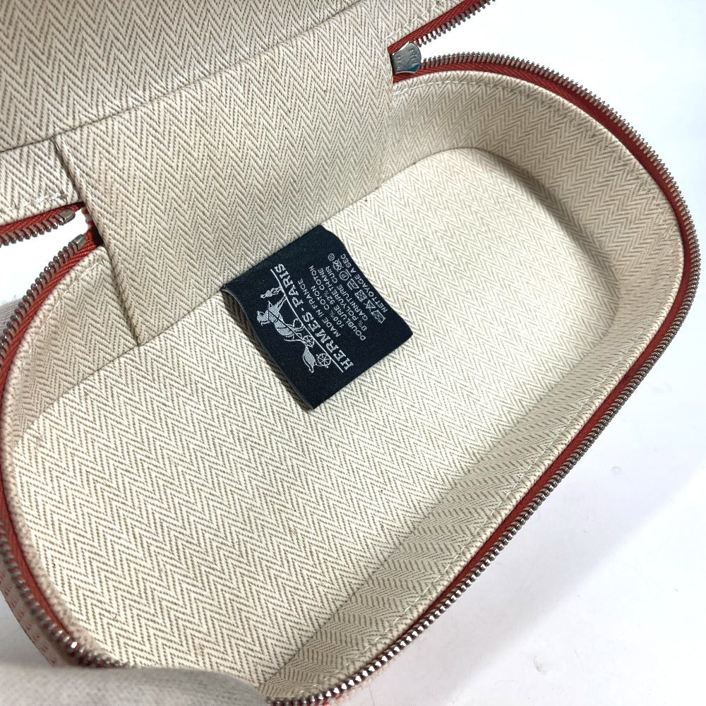 HERMES Pouch canvas pink Serie logo Escal Women Used Authentic