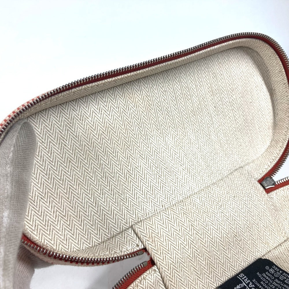 HERMES Pouch canvas pink Serie logo Escal Women Used Authentic