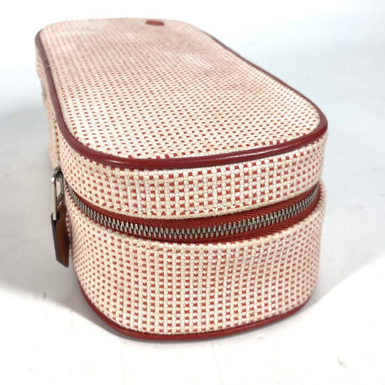 HERMES Pouch canvas pink Serie logo Escal Women Used Authentic