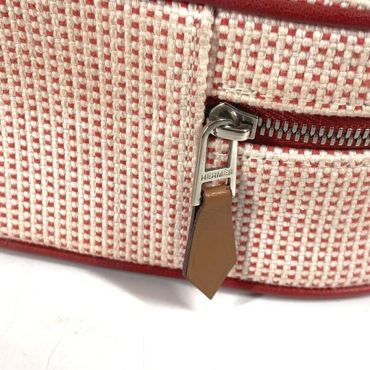 HERMES Pouch canvas pink Serie logo Escal Women Used Authentic