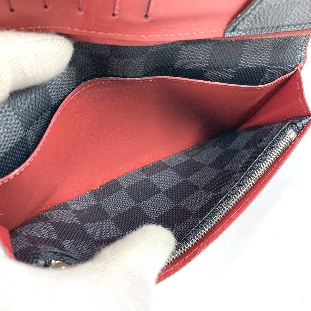 LOUIS VUITTON Long Wallet Purse N63254 Damier Grafitto Canvas black Damier Grafitte Portefeuille Blaza unisex(Unisex) Used Authentic