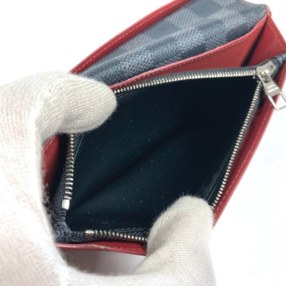 LOUIS VUITTON Long Wallet Purse N63254 Damier Grafitto Canvas black Damier Grafitte Portefeuille Blaza unisex(Unisex) Used Authentic