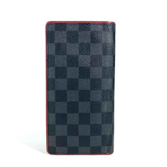 LOUIS VUITTON Long Wallet Purse N63254 Damier Grafitto Canvas black Damier Grafitte Portefeuille Blaza unisex(Unisex) Used Authentic