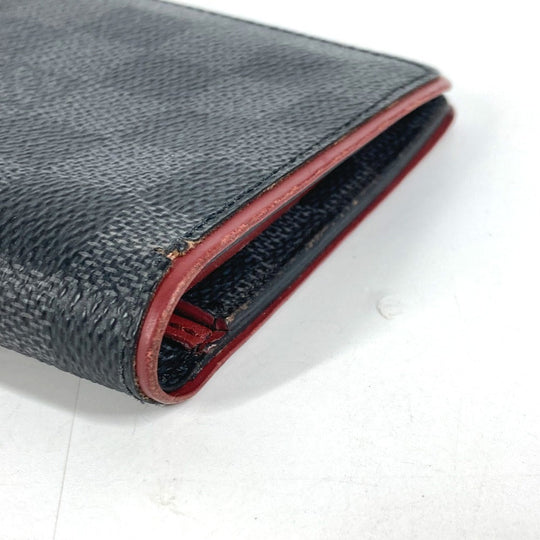 LOUIS VUITTON Long Wallet Purse N63254 Damier Grafitto Canvas black Damier Grafitte Portefeuille Blaza unisex(Unisex) Used Authentic