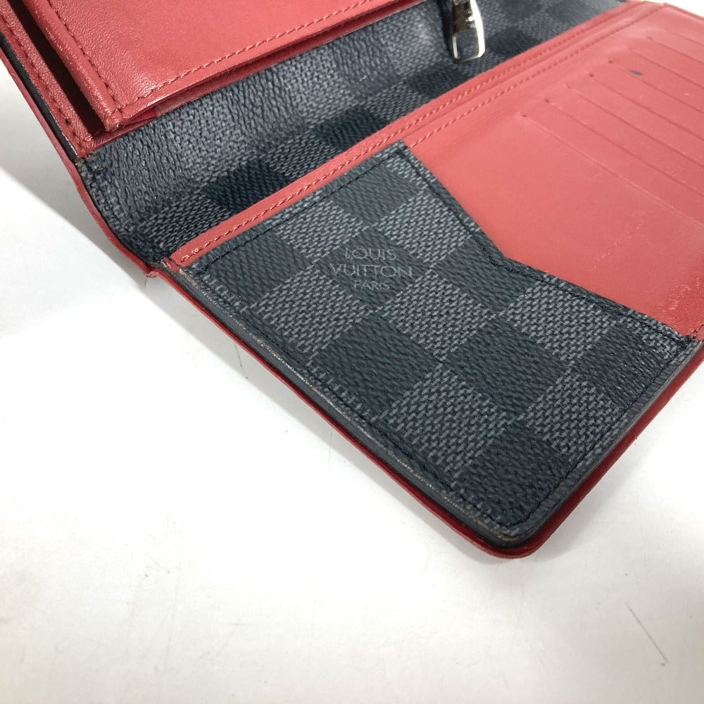 LOUIS VUITTON Long Wallet Purse N63254 Damier Grafitto Canvas black Damier Grafitte Portefeuille Blaza unisex(Unisex) Used Authentic