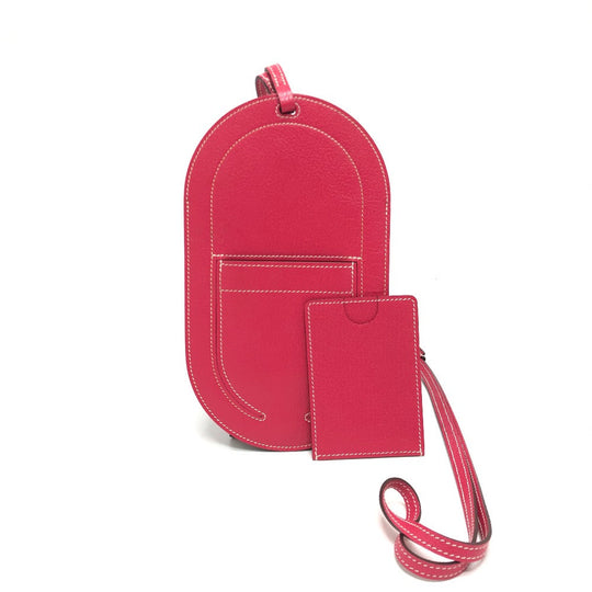 HERMES iPhone case leather pink Smartphone case In the Loop To-Go GM Shoulder Pouch