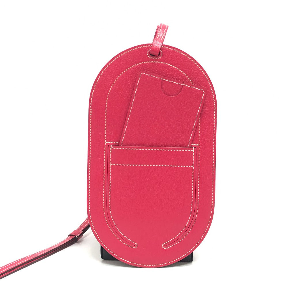 HERMES iPhone case leather pink Smartphone case In the Loop To-Go GM Shoulder Pouch