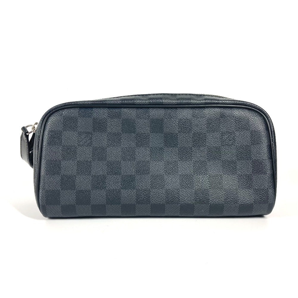 LOUIS VUITTON business bag N40127 Damier Grafitto Canvas black Damier Graphite Dop kit mens Used Authentic