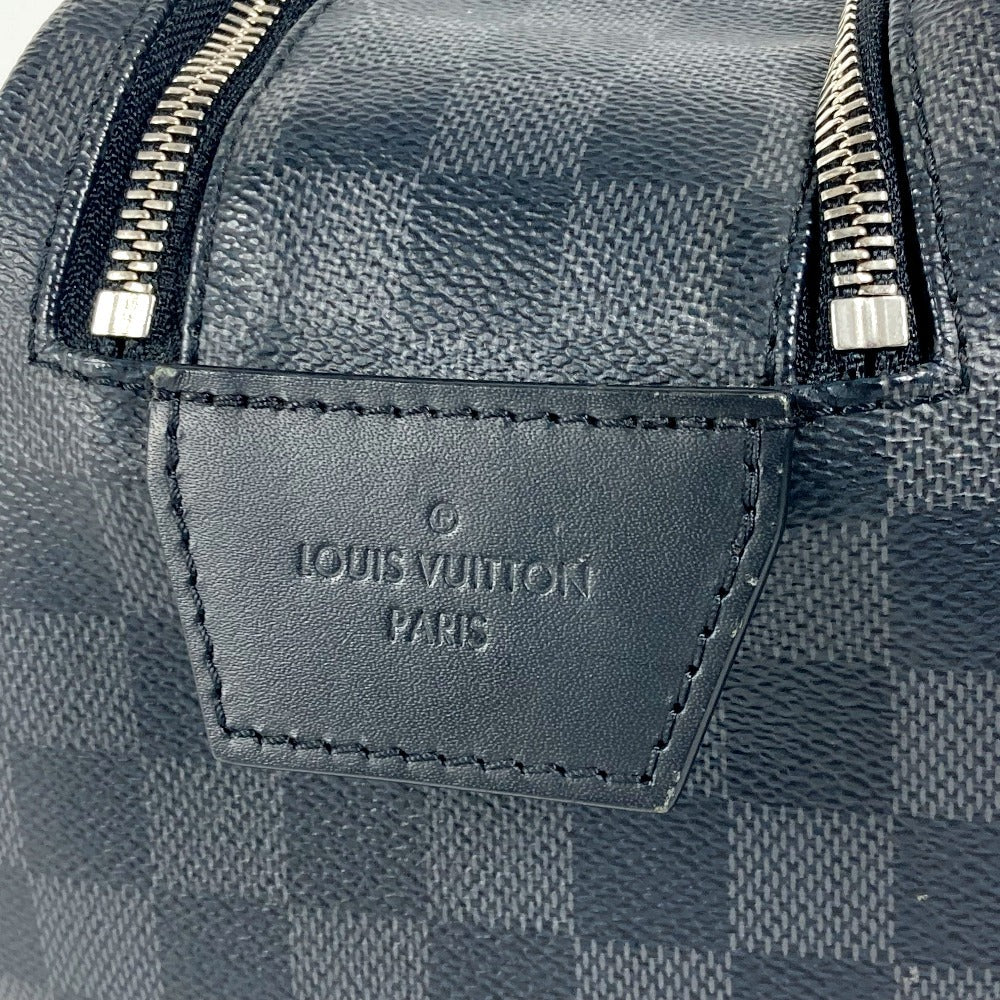 LOUIS VUITTON business bag N40127 Damier Grafitto Canvas black Damier Graphite Dop kit mens Used Authentic
