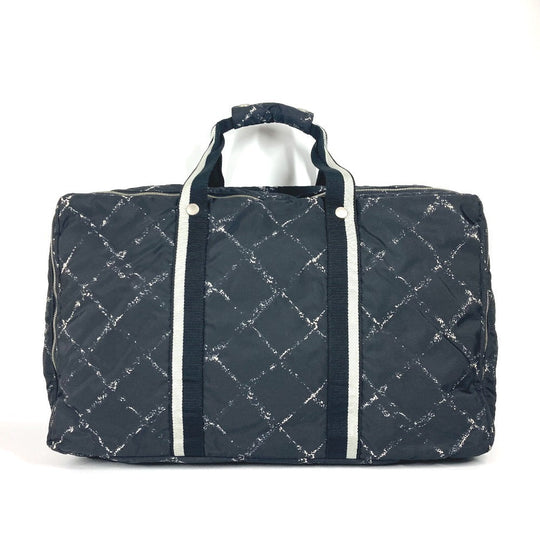 CHANEL Boston Duffel bag Nylon black Old travel line