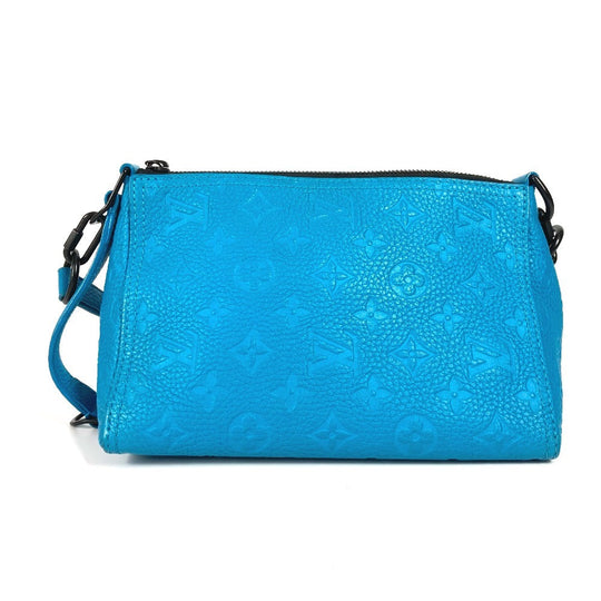 LOUIS VUITTON Shoulder Bag M55925 Monogram Ann Platt Leather blue Monogram Ann Platt Triangle Messenger