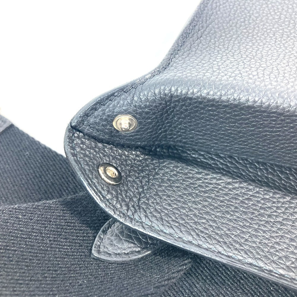 HERMES Shoulder Bag Togo black H logo punching Vidoposch