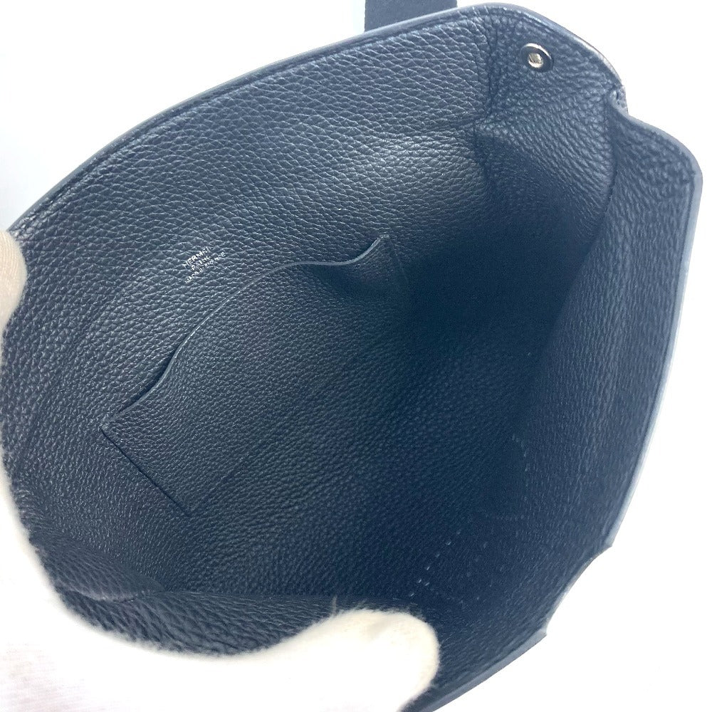 HERMES Shoulder Bag Togo black H logo punching Vidoposch