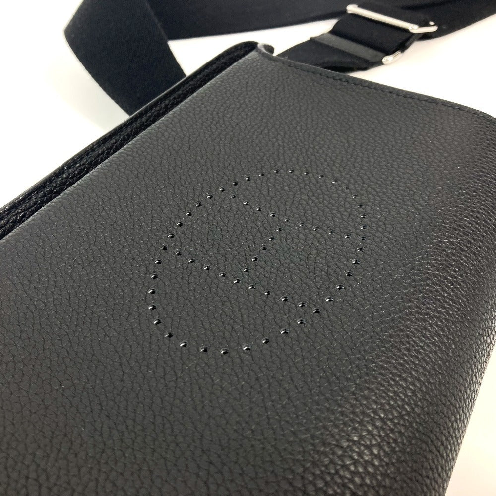 HERMES Shoulder Bag Togo black H logo punching Vidoposch