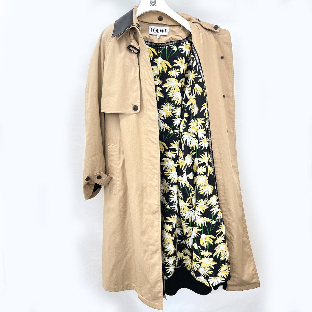 LOEWE trench coat 1719478 Cotton, Silk beige Double layer Women 38 Used Authentic
