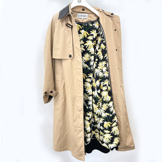 LOEWE trench coat 1719478 Cotton, Silk beige Double layer Women 38 Used Authentic