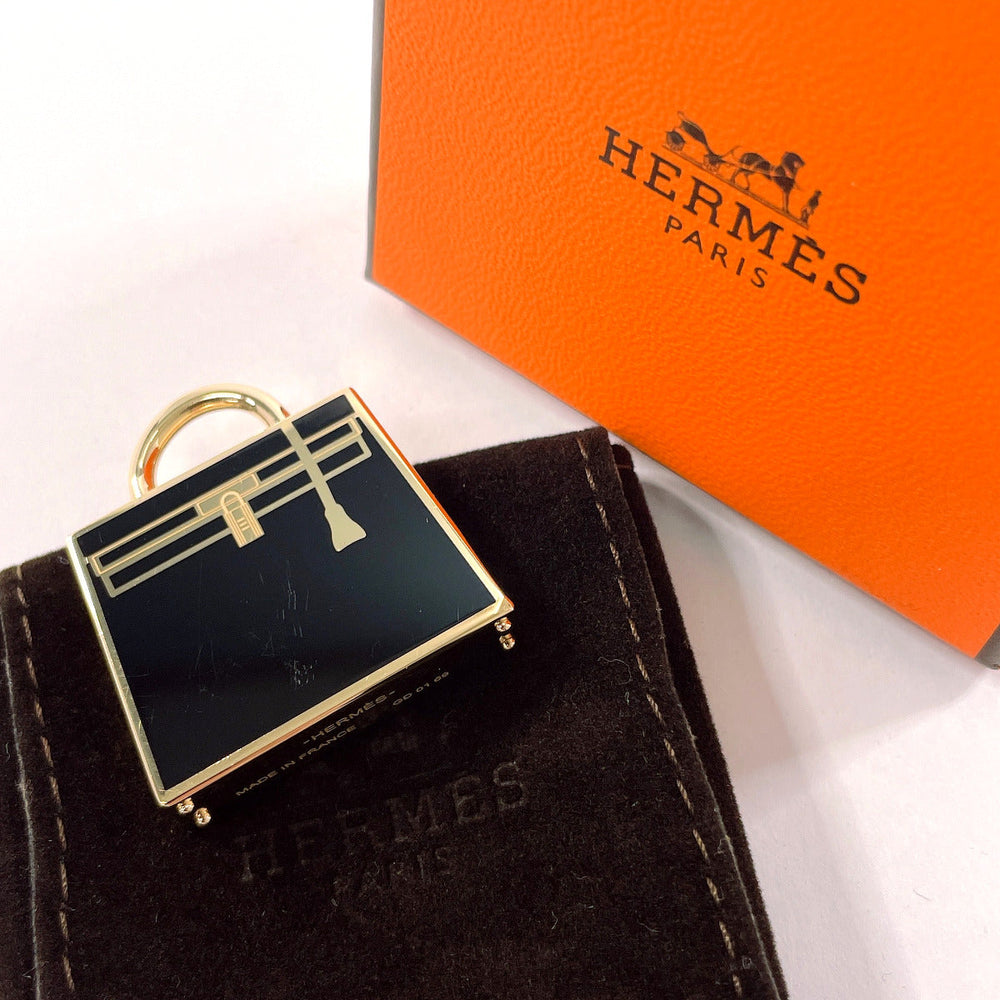 HERMES charm metal gold Curio Jite Kelly Women Used Authentic