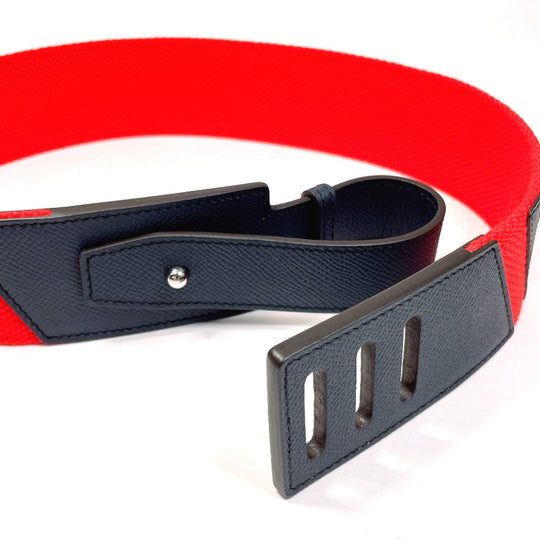HERMES belt Canvas, Epsom Red Croisière H 75
