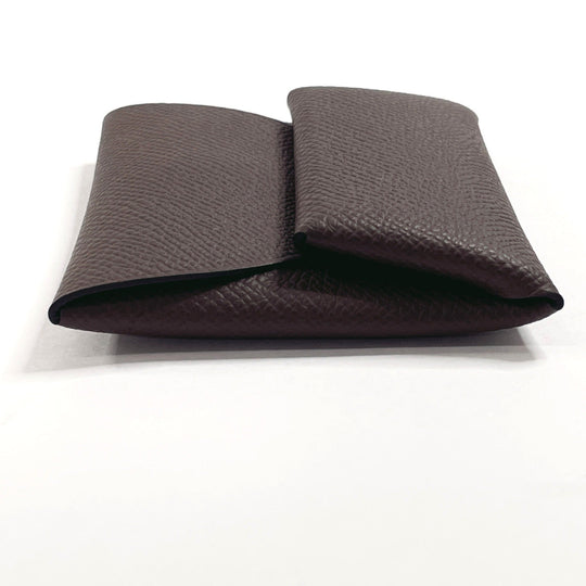 HERMES Coin case Epsom Dark brown Bastia