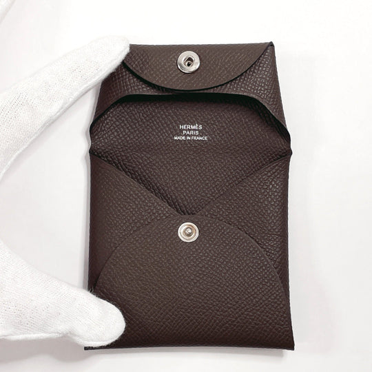 HERMES Coin case Epsom Dark brown Bastia