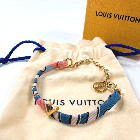 LOUIS VUITTON bracelet M68413 Gold Plated, Silk multicolor Bracelet Essential V Be Mindful Women Used Authentic