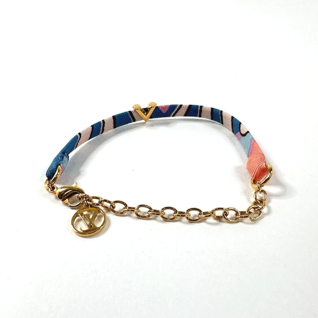 LOUIS VUITTON bracelet M68413 Gold Plated, Silk multicolor Bracelet Essential V Be Mindful Women Used Authentic