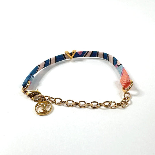 LOUIS VUITTON bracelet M68413 Gold Plated, Silk multicolor Bracelet Essential V Be Mindful Women Used Authentic