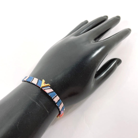 LOUIS VUITTON bracelet M68413 Gold Plated, Silk multicolor Bracelet Essential V Be Mindful Women Used Authentic