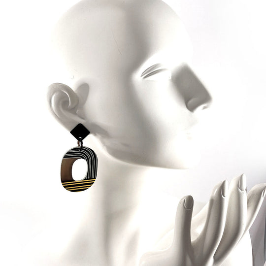 HERMES Pierce Buffalo Horn, Lacquer multicolor Ism Pop Check