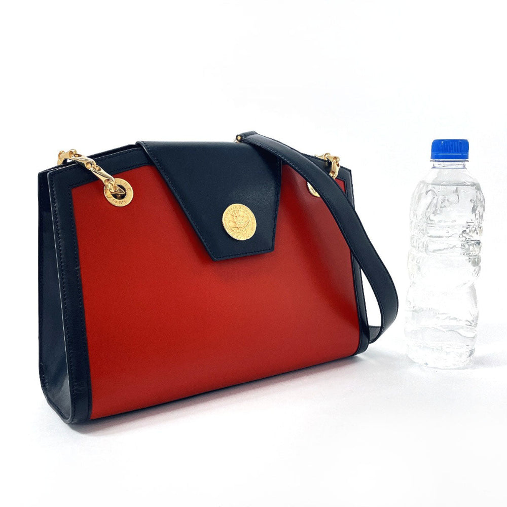CELINE Shoulder Bag leather Red ChainShoulder