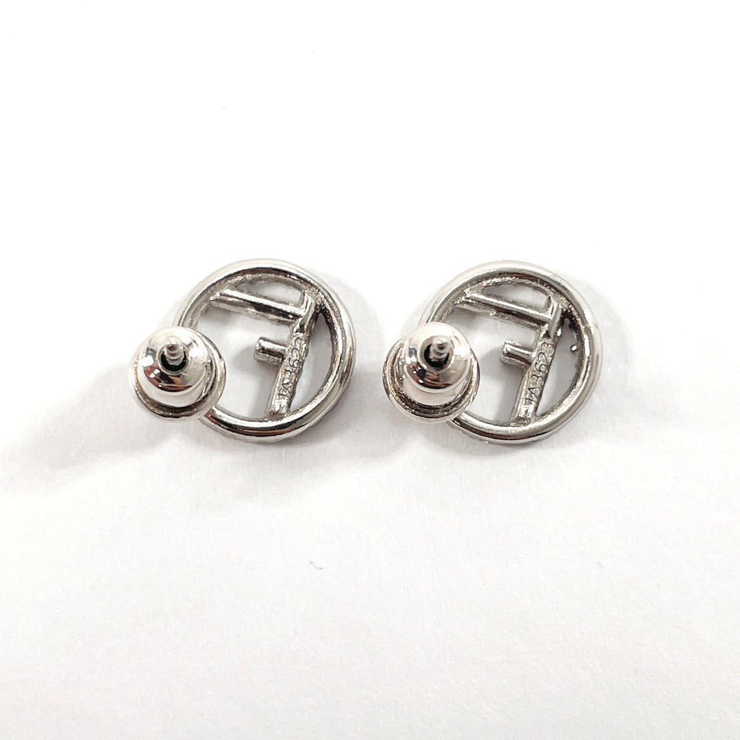 FENDI Pierce 8AG738 Metal, Rhinestone Silver F is Fendi Pierce