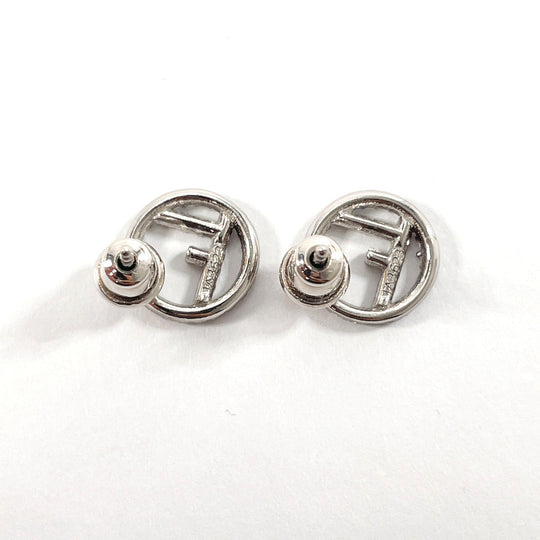 FENDI Pierce 8AG738 Metal, Rhinestone Silver F is Fendi Pierce
