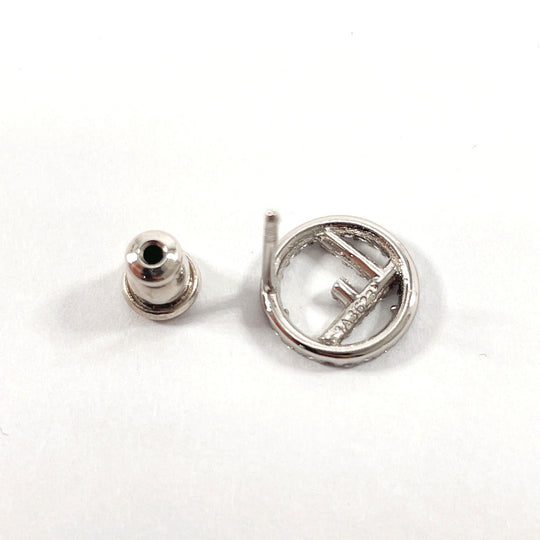 FENDI Pierce 8AG738 Metal, Rhinestone Silver F is Fendi Pierce