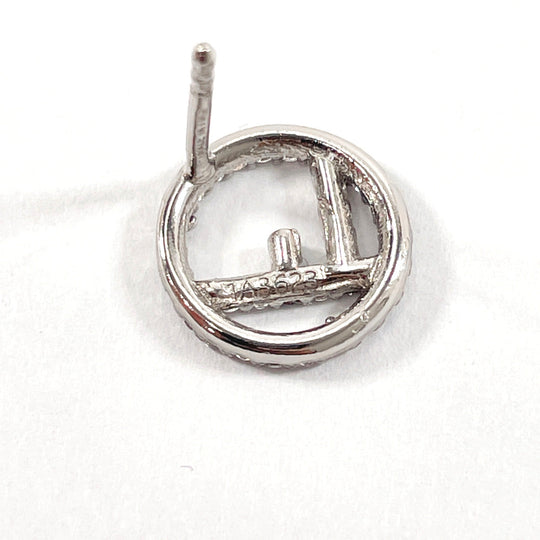 FENDI Pierce 8AG738 Metal, Rhinestone Silver F is Fendi Pierce