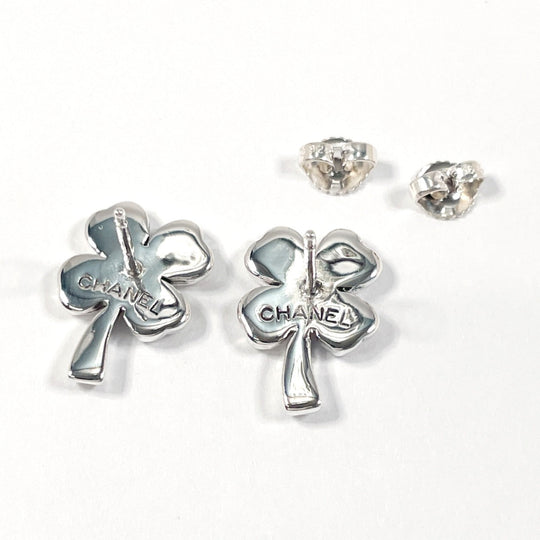 CHANEL Pierce Silver925 Silver Clover