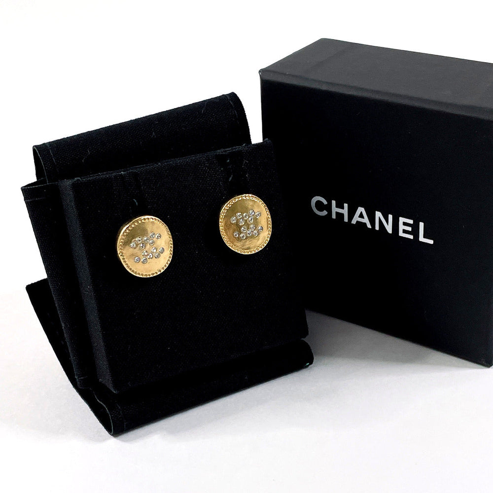 CHANEL Pierce AB2146 Metal, Rhinestone gold COCO Mark