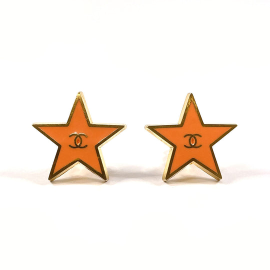 CHANEL Earring Gold Plated gold Star COCO Mark