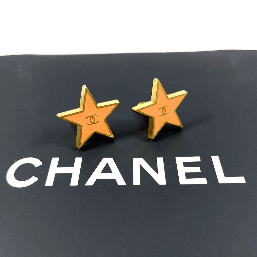 CHANEL Earring Gold Plated gold Star COCO Mark