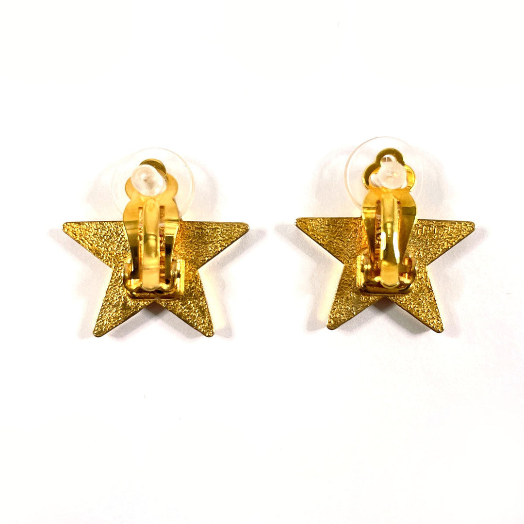 CHANEL Earring Gold Plated gold Star COCO Mark