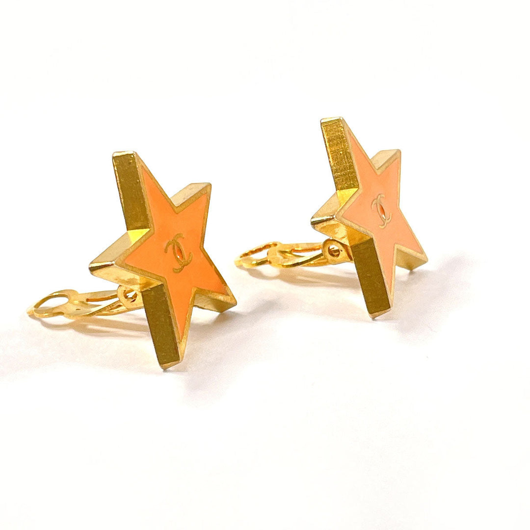 CHANEL Earring Gold Plated gold Star COCO Mark