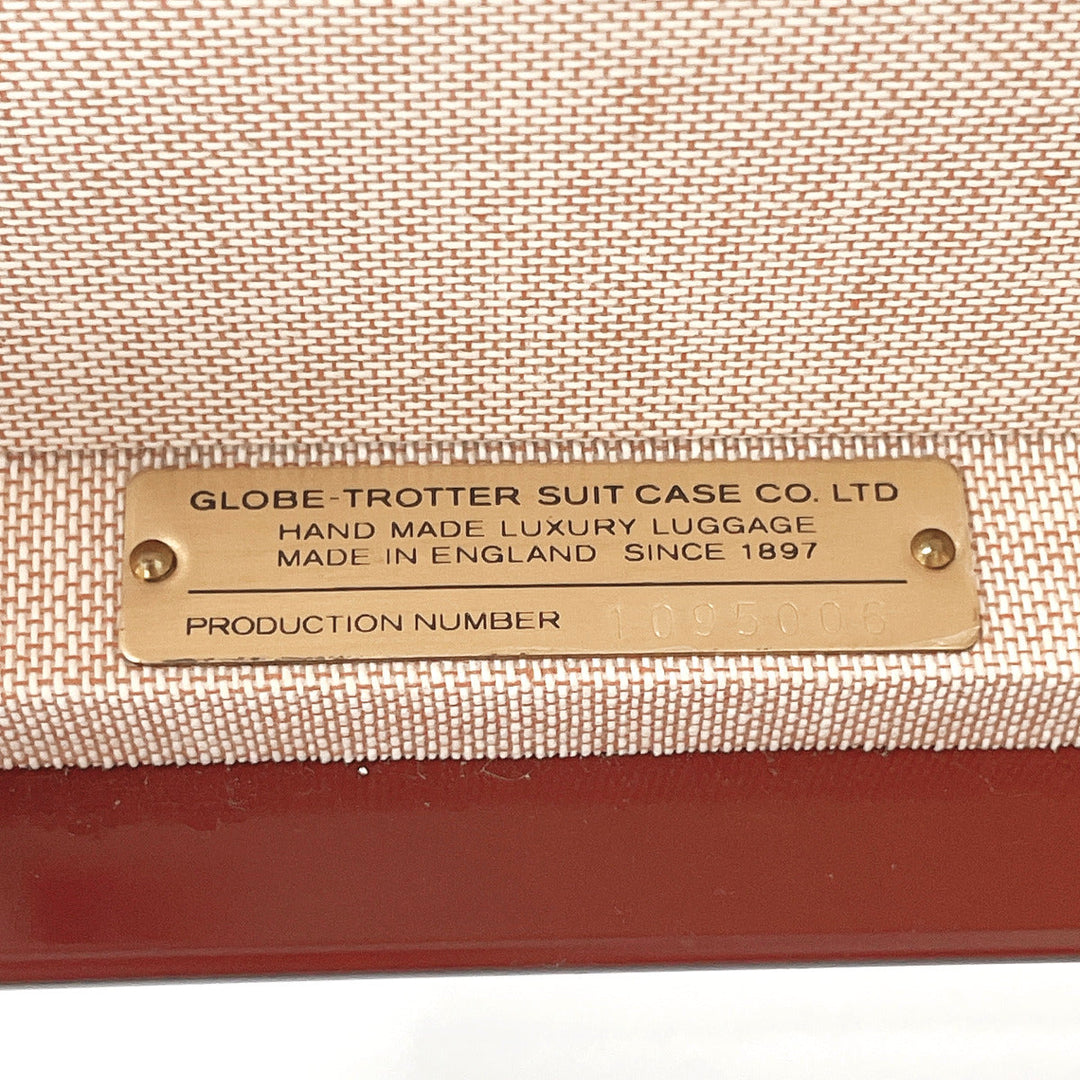 GLOBE TROTTER Handbag Leather, Vulcan Fiber Dark brown London Square Centenary 2WAY Mini Trunk