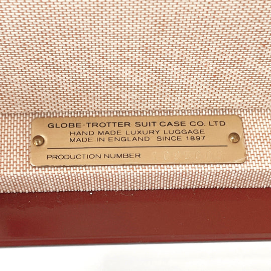 GLOBE TROTTER Handbag Leather, Vulcan Fiber Dark brown London Square Centenary 2WAY Mini Trunk