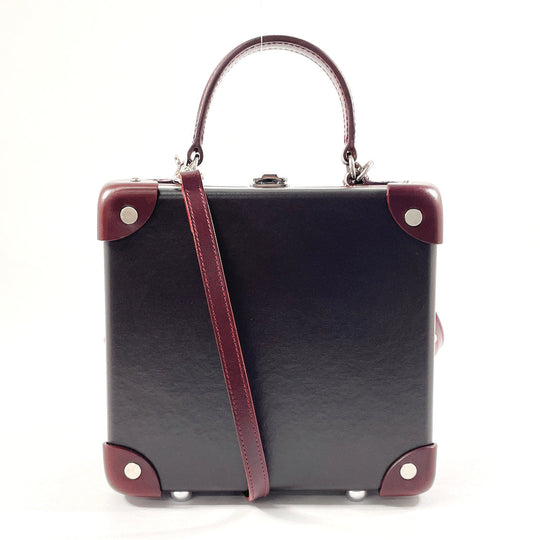 GLOBE TROTTER Handbag Leather, Vulcan Fiber Dark brown London Square Centenary 2WAY Mini Trunk