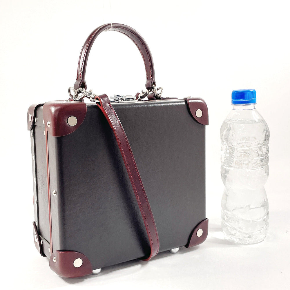 GLOBE TROTTER Handbag Leather, Vulcan Fiber Dark brown London Square Centenary 2WAY Mini Trunk