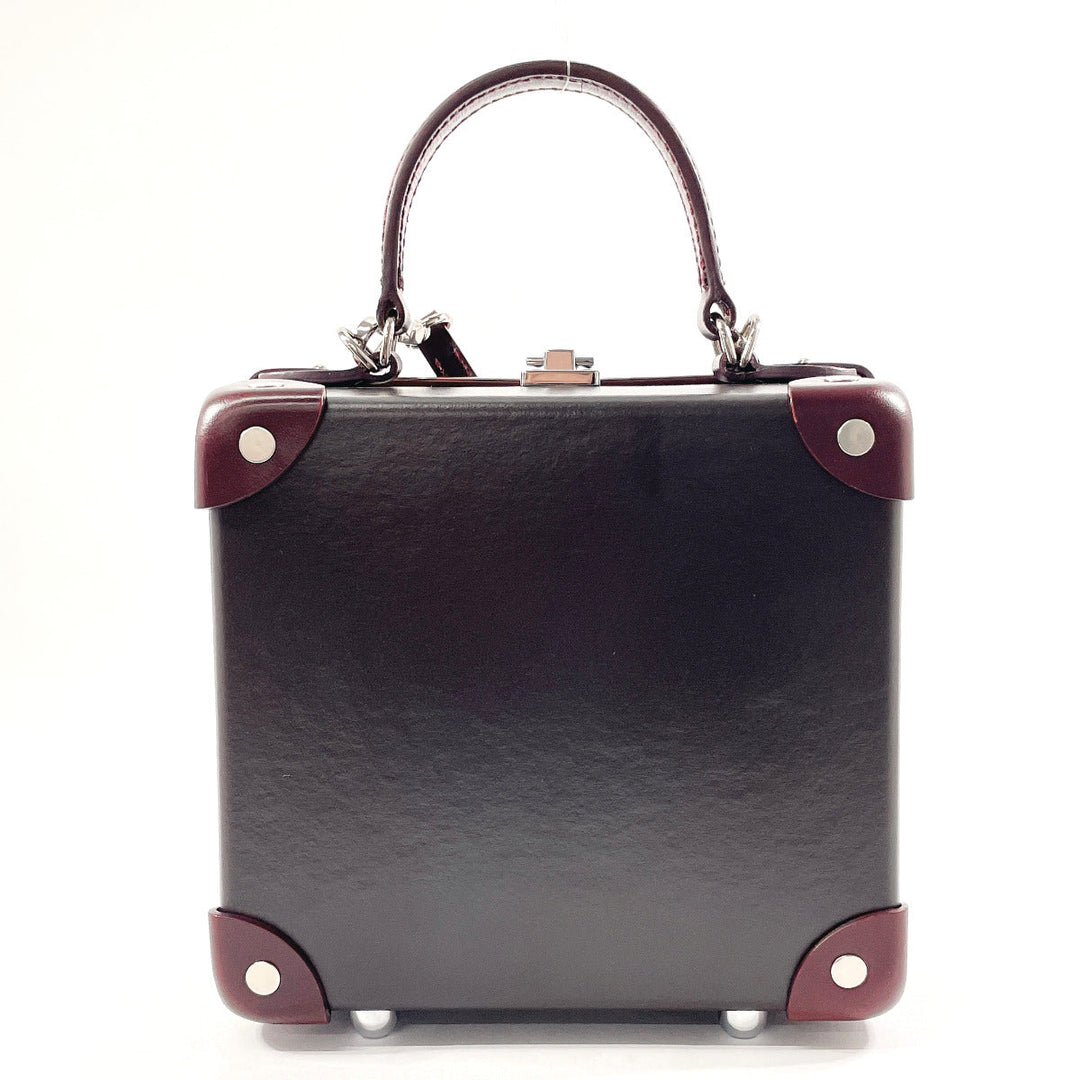 GLOBE TROTTER Handbag Leather, Vulcan Fiber Dark brown London Square Centenary 2WAY Mini Trunk