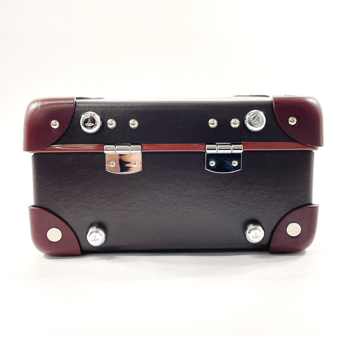 GLOBE TROTTER Handbag Leather, Vulcan Fiber Dark brown London Square Centenary 2WAY Mini Trunk