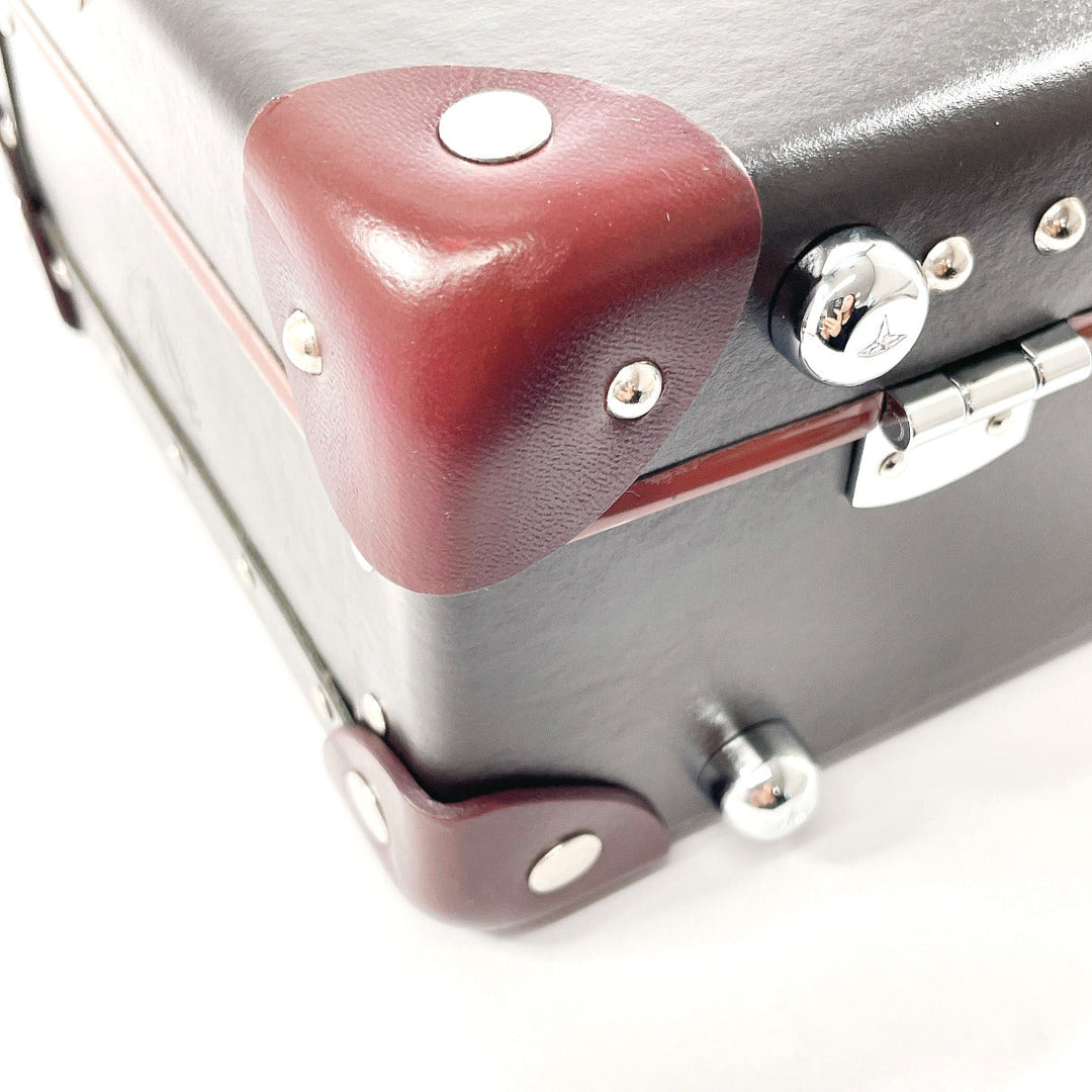 GLOBE TROTTER Handbag Leather, Vulcan Fiber Dark brown London Square Centenary 2WAY Mini Trunk