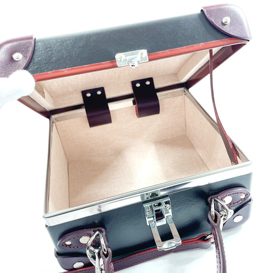 GLOBE TROTTER Handbag Leather, Vulcan Fiber Dark brown London Square Centenary 2WAY Mini Trunk